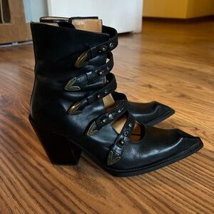 Fluevog Swordfish Rococo Taco boots, size 7.5